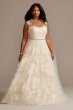 Applique Point DEsprit Plus Size Wedding Dress 9WG3980