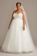 Crystal Floral Bodice Plus Size Wedding Dress 9WG3996