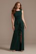 Pleated Waist Cascading Ruffle Dress with Slit A22921