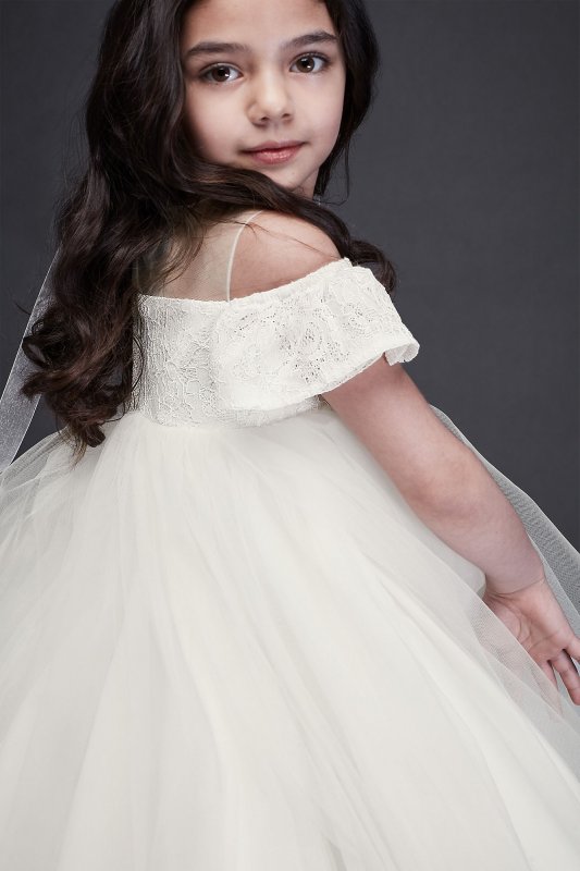 As Is Off the Shoulder Lace and Tulle Flower Girl AI17200346