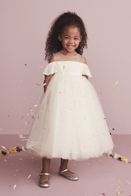 As Is Off the Shoulder Lace and Tulle Flower Girl AI17200346