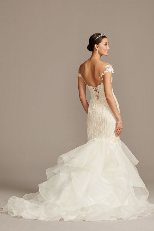 Linear Beaded Applique Mermaid Wedding Dress CWG849