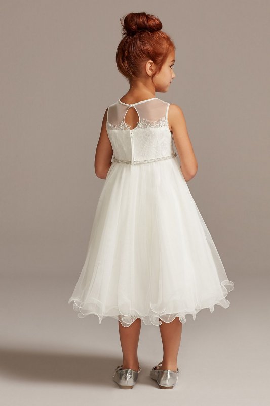 Lace Bodice Flower Girl Dress with Crystal Sash OP267