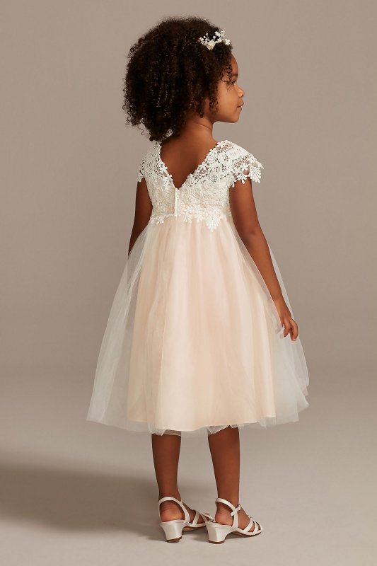 Venise Lace Cap Sleeve Flower Girl Dress OP269