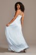 One Shoulder Satin Plus Size Gown with Front Slit W44552QA40