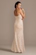 Corded Metallic Lace Cross Back Mermaid Gown WBM1856