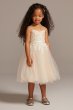 Floral Applique Spaghetti Strap Flower Girl Dress WG1406