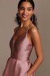 Satin Ball Gown with Deep-V Illusion Mesh Inset Speechless X41381QG5