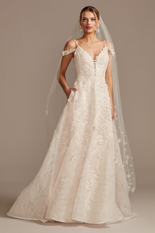 Beaded Applique Tall Wedding Dress with Swags 4XLCWG875