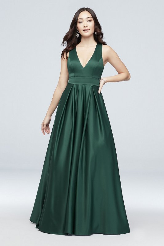 Satin Halter Gown with Bow Back Detail 5752TP9D