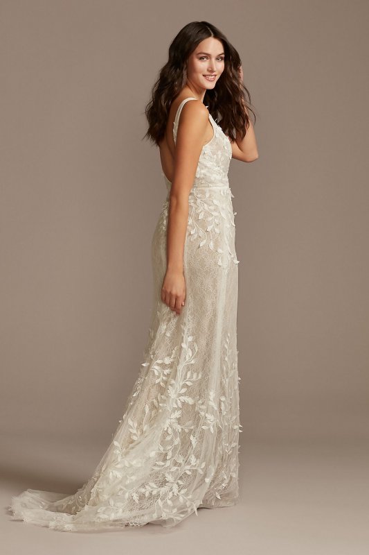 3DLeaves Applique Lace Petite Wedding Dress 7MS251223