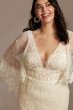 Lace Plus Size Wedding Dress with Trimmed Capelet 8MS251224