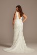 Beaded Illusion Plunge Plus Size Wedding Dress 9SWG873