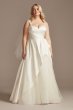 Satin Asymmetric Tulle Hem Plus Size Wedding Dress 9WG4006