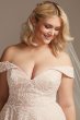 Caviar Bead Off Shoulder Plus Size Wedding Dress 9WG4010