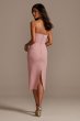 Spaghetti Strap Stretch Crepe Midi Bridesmaid Dresses DS270110