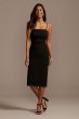 Spaghetti Strap Stretch Crepe Midi Bridesmaid Dresses DS270110