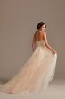 Floral Beaded Wedding Dress with Metallic Tulle SWG871