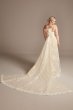 Lace Removable Bow Train Plus Size Wedding Dress 8CWG880