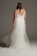 Floral Applique Plus Overdress Wedding Dress 8VW351562