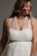 Tiered Halter Plus Overdress Wedding Dress 8VW351565