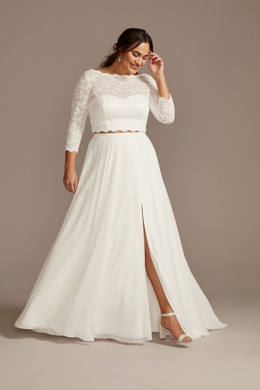 Chiffon Plus Size Wedding Separates Circle Skirt 9DS150827