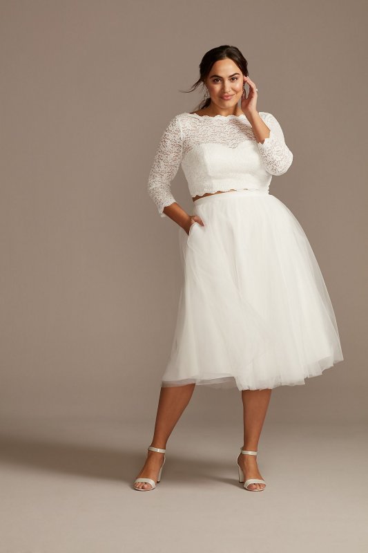 Tulle Plus Size Wedding Separates Midi Skirt 9DS150831