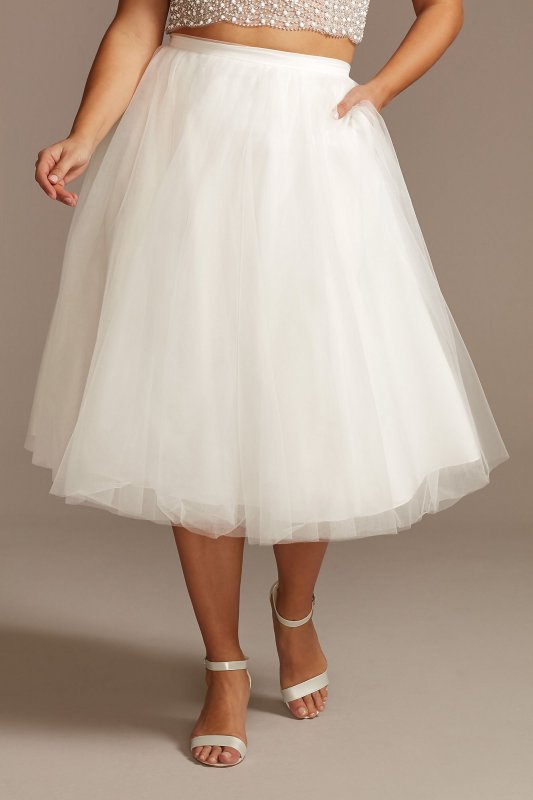 Tulle Plus Size Wedding Separates Midi Skirt 9DS150831