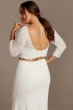 Lace 3/4 Sleeve Plus Size Wedding Separates Top 9DS150847