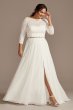 Lace 3/4 Sleeve Plus Size Wedding Separates Top 9DS150847