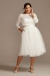 Lace 3/4 Sleeve Plus Size Wedding Separates Top 9DS150847