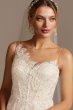 Applique Wedding Dress with Crystal Button Back CWG876