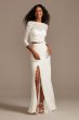 Scalloped Lace 3/4 Sleeve Wedding Separates Top DS150847