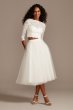 Scalloped Lace 3/4 Sleeve Wedding Separates Top DS150847