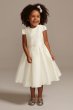 Satin Cap Sleeve Flower Girl Dress with Bow Sash OP273