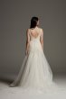 Plunging Tulle Godet Overdress Wedding Dress VW351563