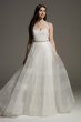 Horsehair Tier Halter Overdress Wedding Dress VW351565