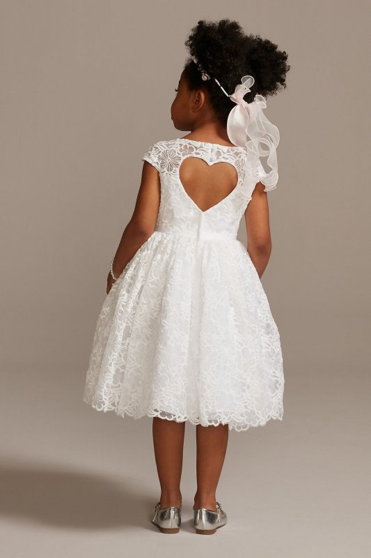 Cap Sleeve Lace Heart Cutout Flower Girl Dress WG1408