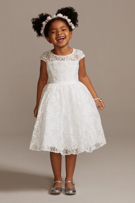 Cap Sleeve Lace Heart Cutout Flower Girl Dress WG1408