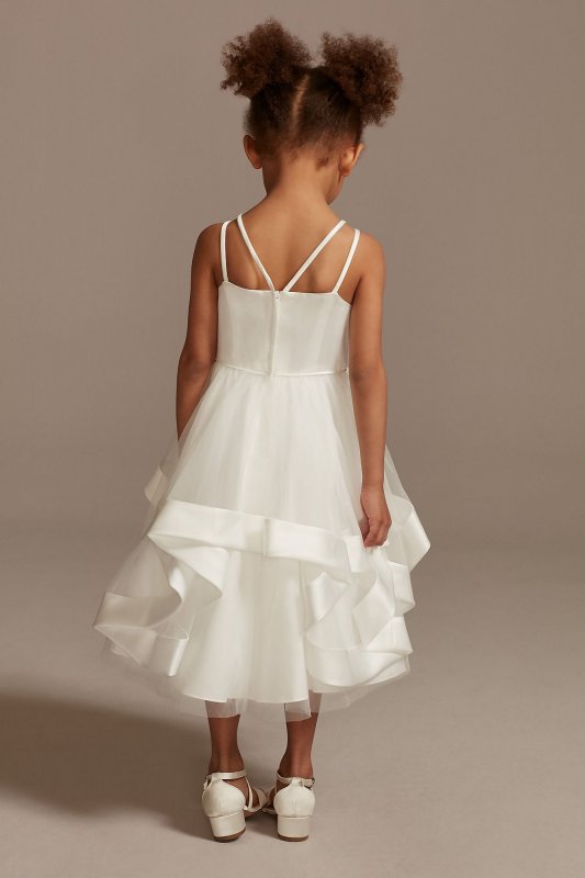 Double Strap Flower Girl Dress with Satin Edge Hem WG1413