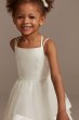 Double Strap Flower Girl Dress with Satin Edge Hem WG1413