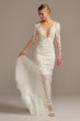 Floral Illusion Tall Bodysuit Wedding Dress 4XLSWG851