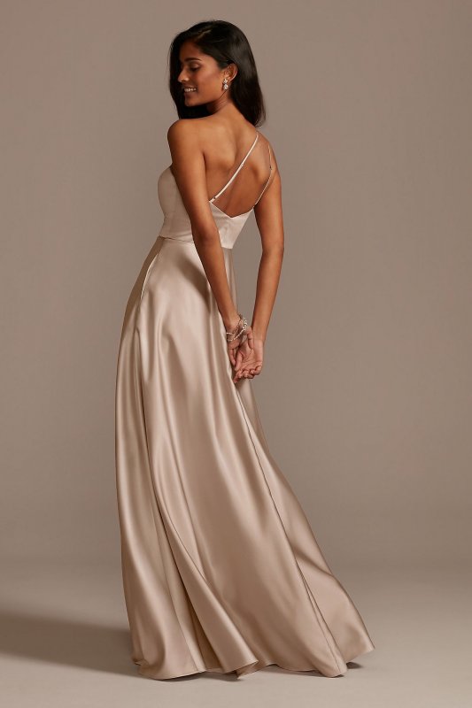 One Shoulder Satin A-Line Bridesmaid Dress F20135