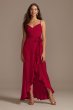 Spaghetti Strap Crepe Ruffle Bridesmaid Dress F20208