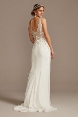 Hazel: Beaded Long Lace Wedding Dress by KL-300113