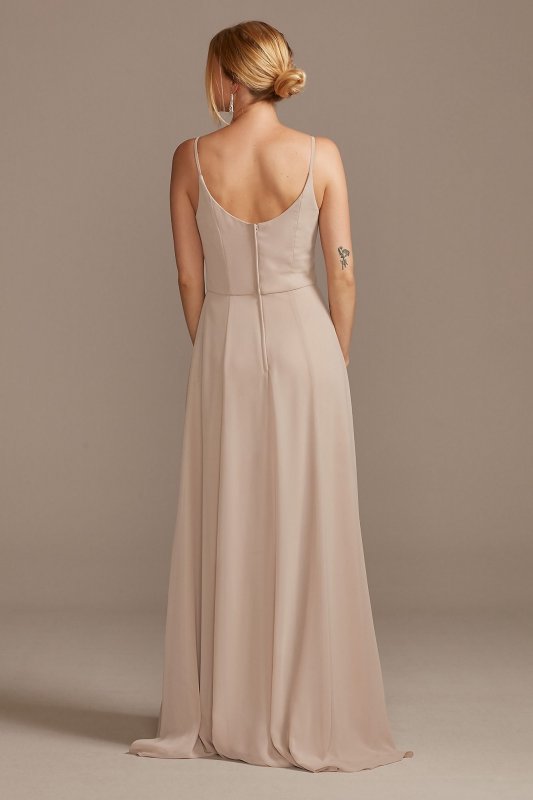 Cowl Neck Chiffon Bridesmaid Dress with Slit F20235