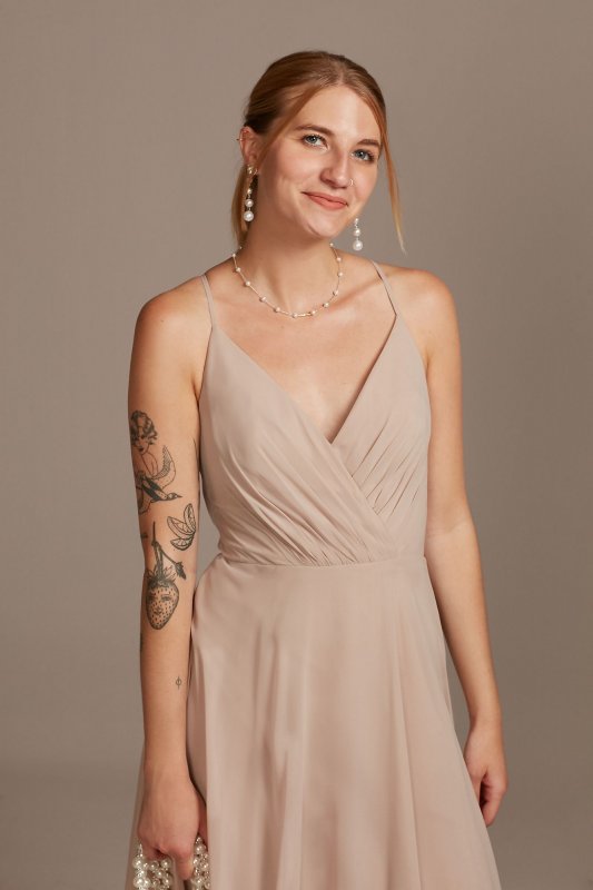 Spaghetti Strap Chiffon Short Bridesmaid Dress F20240