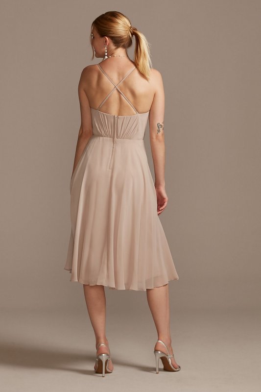 Spaghetti Strap Chiffon Short Bridesmaid Dress F20240