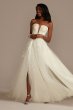 Tall Removable Straps Lined Tulle Wedding Dress 4XLLSSWG898