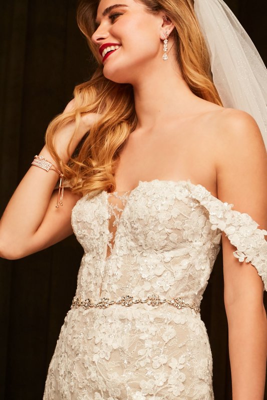 Illusion Lace Bodysuit Petite Wedding Dress 7MBSWG899